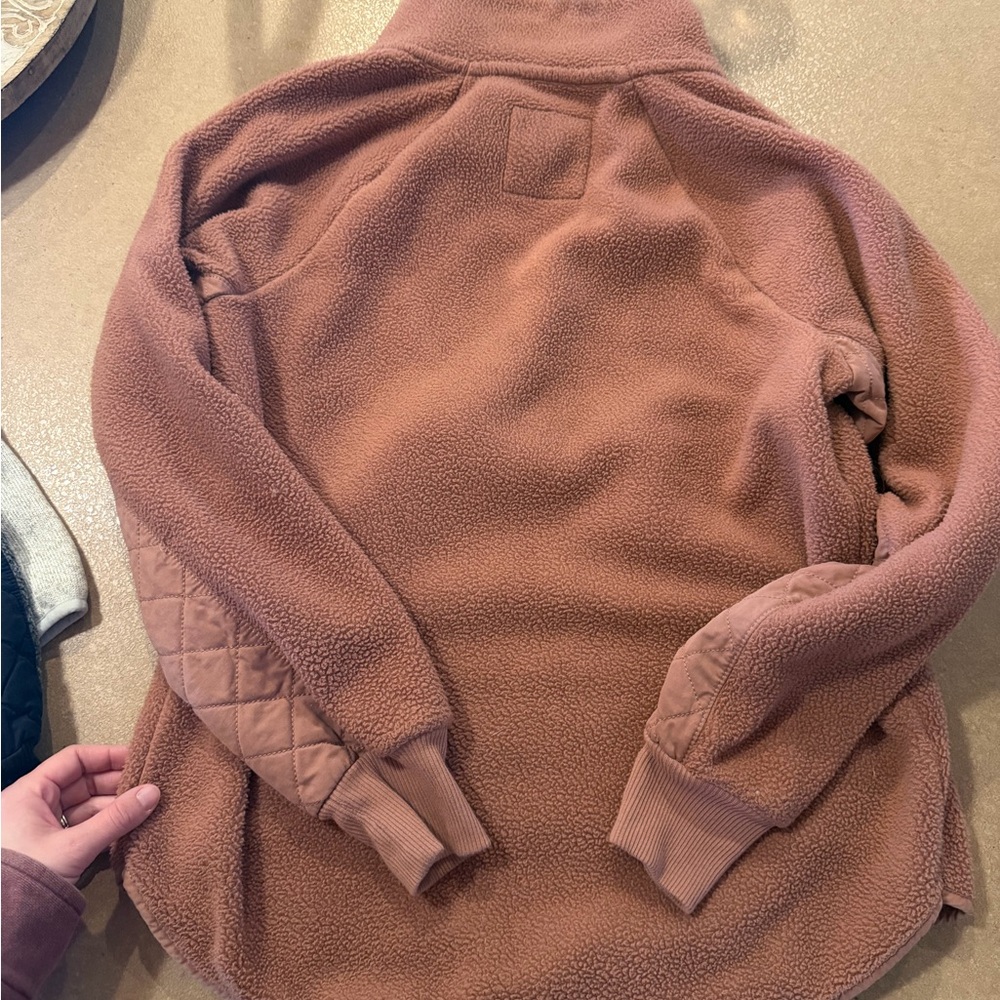 Abercrombie & Fitch asymmetrical, fleece, snap pullover size medium